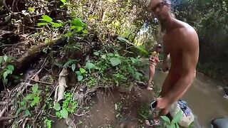 Couple have sex right in the river in the jungle