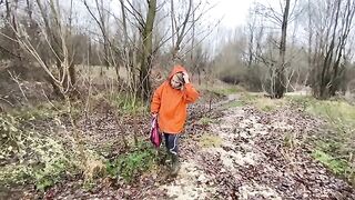 Outdoor sex by the river with a huge dick
