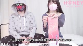 The Asian girl has a great fun with her new friend