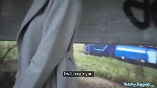 Public Agent: A cute Russian girl got fucked outdoors for cash by the agent