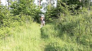 Babe fucked hard in the forest by a risk-taker couple - Noratheo
