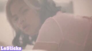 Asian beauty gets her pussy filled with sticky cream