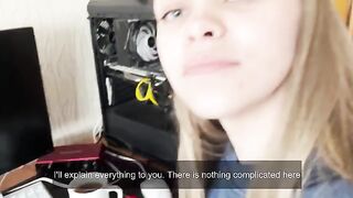 A cute girl student practices human anatomy with her boyfriend in an intimate setting