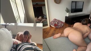A couple has sex in their guest room with a stunning view