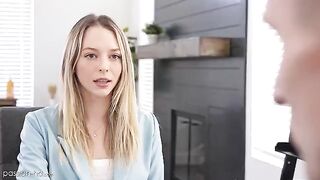 Skinny babe needs to fuck to get a job, Lily Larimar style