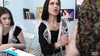 The labor teacher fucked two students in class for not studying