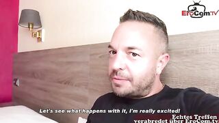 Skinny mature German MILF picks up a stranger for a Sexdate No Condom POV