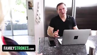 Pervert stepdad seduced his stepdaughter Chloe Rose to fuck