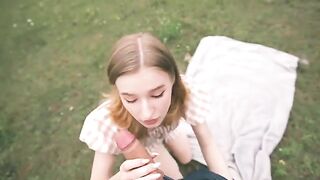 A guy hooked a girl and fucked her in the forest, reminiscent of a taboo step-family scenario