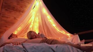 Romantic sex with a beautiful girl and her boyfriend