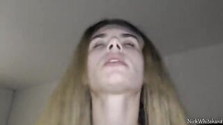 Pink lips teen with small tits gets her pussy dripping on my big balls