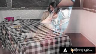 A daring stepmother takes advantage of her stepdaughter’s tricky situation in a steamy encounter