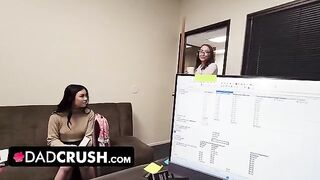 Pervert stepdad fucked his Asian stepdaughter and her hot friend in a steamy threesome