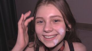 College girl gets used as a cum dumpster in an intense, rough session