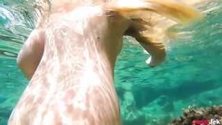 Babe JessiJek fucks with a guy on the beach in an anal adventure
