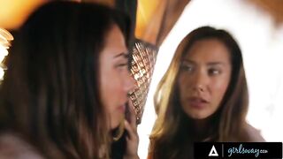 The beauty has hard romantic sex with her wife in a rented cabin