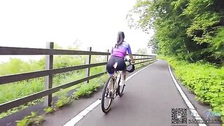 A sexy girl had sex with her step mom while cycling