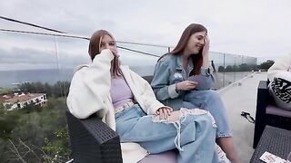 Two couples fucked in an unusual public place with creampie