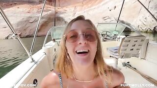 Crazy Molly Pills sex on a boat during a vacation for real couple