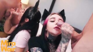 Two kitties get cum in ass, including iconic Anna Batman