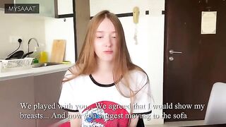 The stepbrother gave his sister a lesson in chess and sex