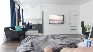 Pervert Stepson masturbates his slit with the help of AutoBlow