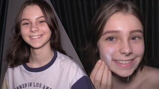 Submissive 18 yo gets her pussy railed and used as a cum dumpster