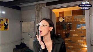 Spied on Eva Soda in shower, stepped on her pussy