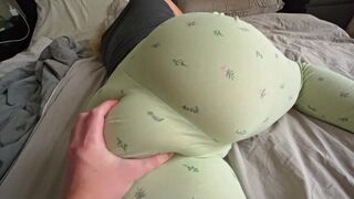 The thick ass girl was fucked sensually when her panties were on the side