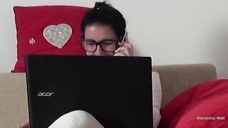 Babe Alexandra Wett fucks with two guys in an extreme threesome