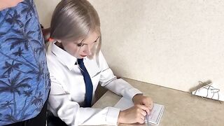 A cute girl met her tutor and got fucked after class