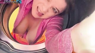 Hot MILF stepmom gets stuck in washing machine, screwed hard