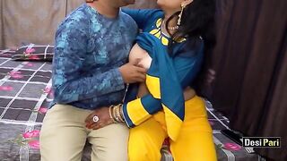 Desi Pari Aunty fucked hard for money with clear Hindi audio
