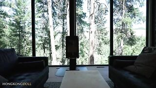 A sexy woman lives in the woods and enjoys some private time