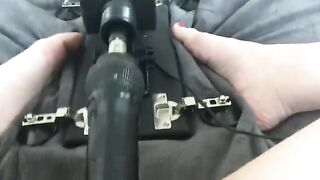 A hot woman fucks with a sex machine and gets a powerful orgasm
