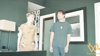 A cute girl in Chinese dress, Melody Marks, got fucked hard by a huge Asian cock