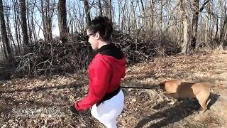 A big ass wife is practicing in transparent yoga pants