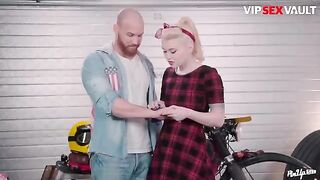 A classy girlfriend, Misha Cross, is having a passionate sex before going on a date