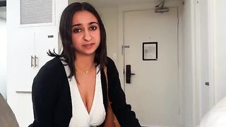 A hot girl is fucking with her friend in a hotel room