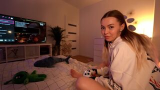 A young beauty got fucked and came instead of playing a game, showcasing raw passion in a homemade POV style