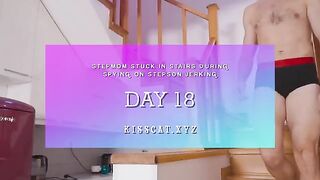 A step mom got cum in her pussy by accident while helping the son