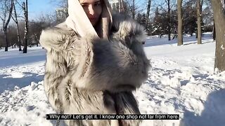 A hot slut gets fucked hard in doggy style while the dog is being walked