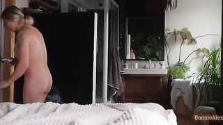 The man caught his wife Bonnie masturbating and helped her to finish
