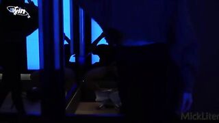 A girl is trying on clothes in the fitting room, no sex!