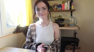 Nerdy girl shows her real face in hardcore action