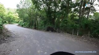 The first sex ride on a motorbike with a stranger in the jungle