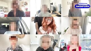 Redhead babe fucked on a zoom call, cum inside her pussy