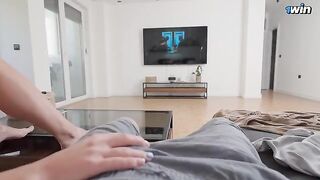While my parents aren’t home, my stepsister services my big dick in HD