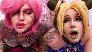 Hot anal adventures with JoJo and a sexy purple bitch, featuring intense action