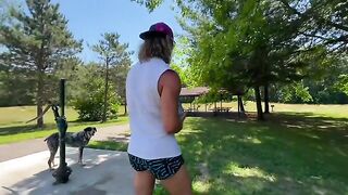 A sexy girl is fucking with a guy at the Michigan lake